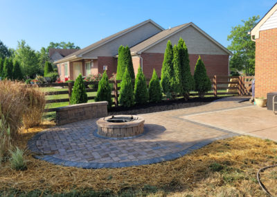 The Taylor’s of Union, Kentucky Gave Us a 5 Star Review For Their Paver Patio, Paver Walkway, Firepit, Planting, & Mulching…